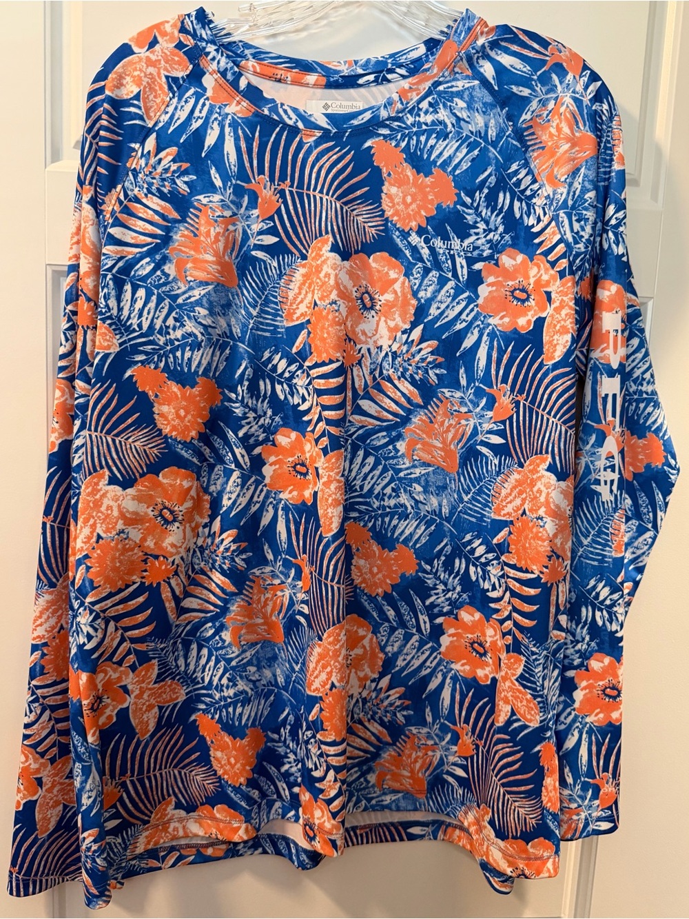 Columbia Women’s Blue and Orange Rashguard/Cover Up Size 1X